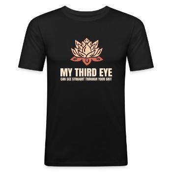 Kundalani Reiki Symbole Namaste Yoga Meister - Männer Slim Fit T-Shirt - Schwarz - Vorne - Nik (191cm)