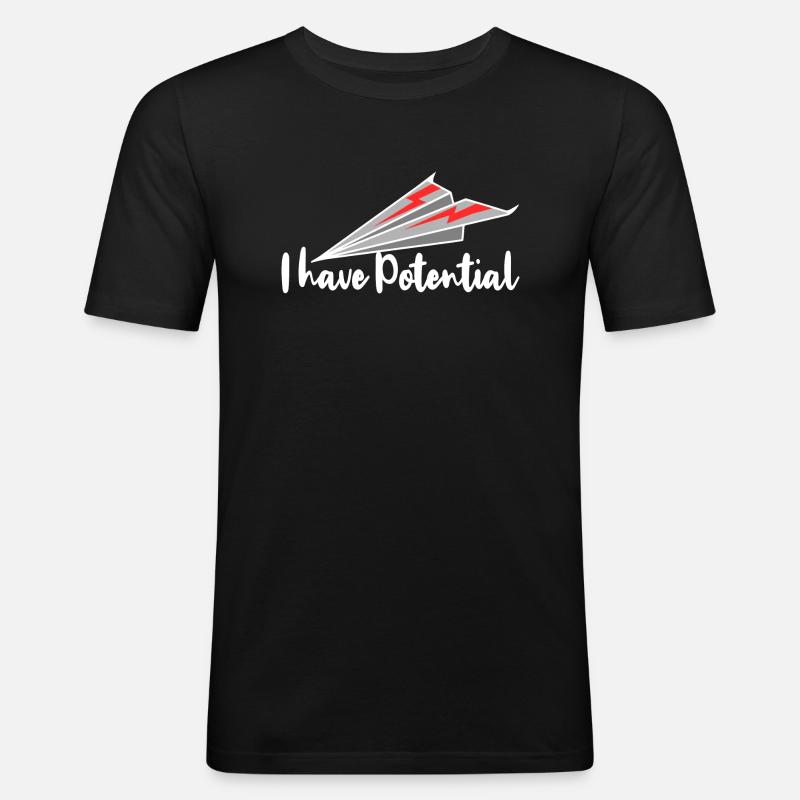Papierflieger Pilot - Männer Slim Fit T-Shirt - Schwarz