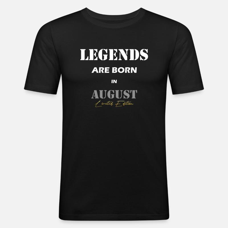 August Legends Gift white - Men's Slim Fit T-Shirt - black
