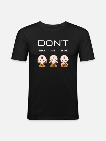 Don't hear see speak boy - Men's Slim Fit T-Shirt - black