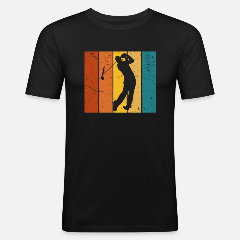 Golf-Geschenk Vintage - Männer Slim Fit T-Shirt - Schwarz