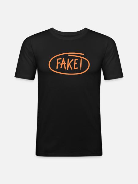 Falsch - Männer Slim Fit T-Shirt - Schwarz