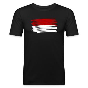 Monaco Monte-Carlo Flag Painted Flag Painted - T-shirt près du corps Homme - noir - Devant - Nik (191cm)