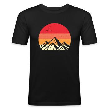 Red Sunset - Männer Slim Fit T-Shirt - Schwarz - Vorne - Nik (191cm)