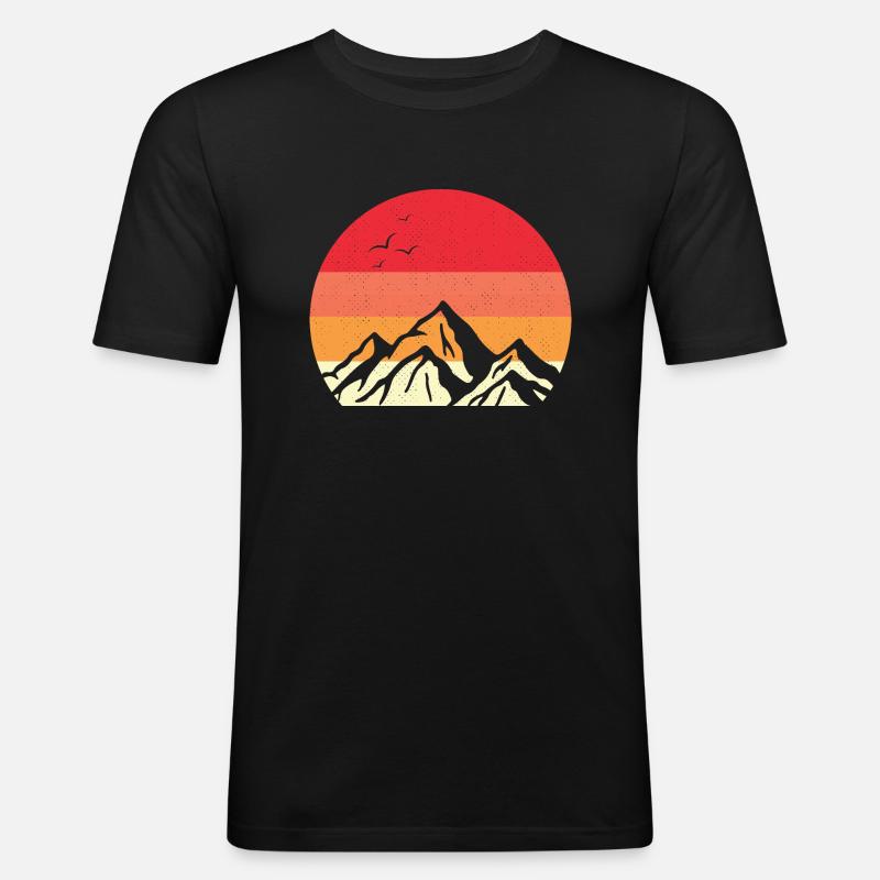 Coucher de soleil rouge - T-shirt près du corps Homme - noir