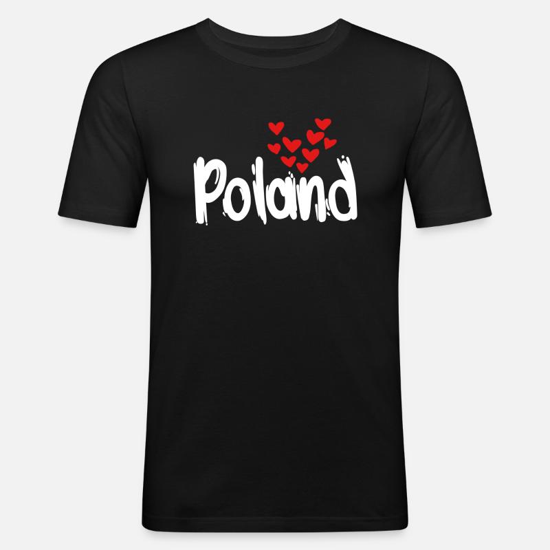 Poland - Männer Slim Fit T-Shirt - Schwarz