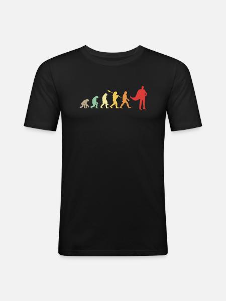 Darwin evolution for Supermans 🦸 ♂️ - Men's Slim Fit T-Shirt - black