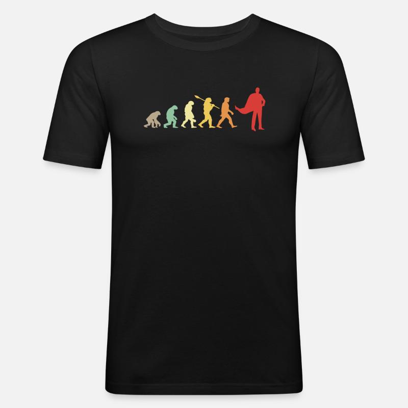 Darwin evolution for Supermans 🦸 ♂️ - Men's Slim Fit T-Shirt - black