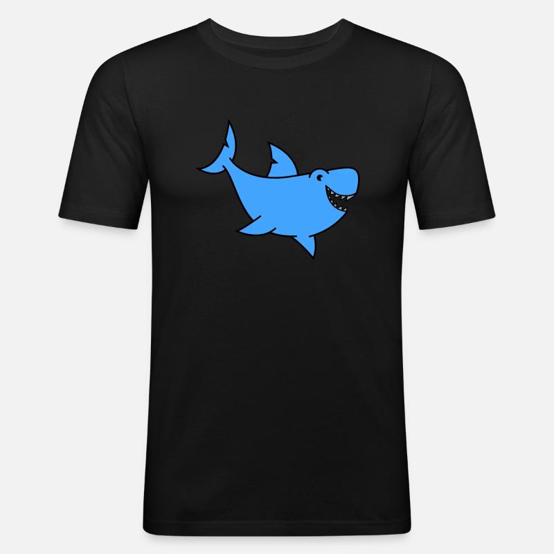 hai comic - Männer Slim Fit T-Shirt - Schwarz