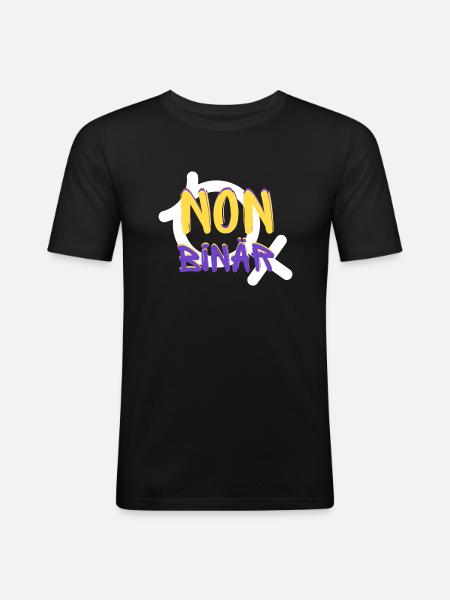 NON BINARY Identity - Men's Slim Fit T-Shirt - black