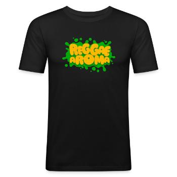Reggae Aroma Splash - Men's Slim Fit T-Shirt - black - Front - Nik (191cm)