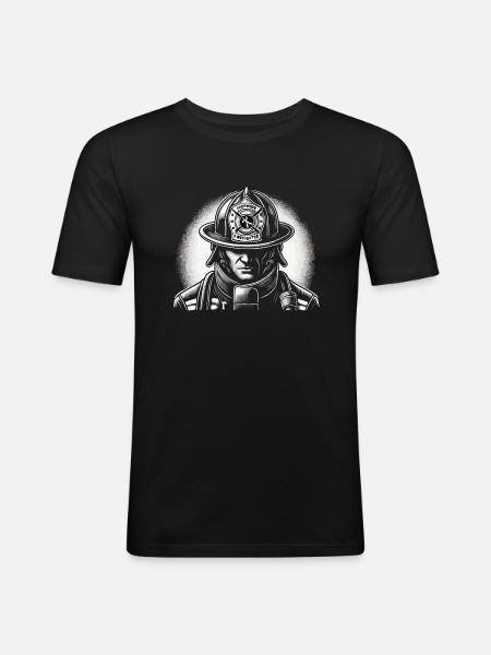 sapeurs-pompiers - T-shirt près du corps Homme - noir