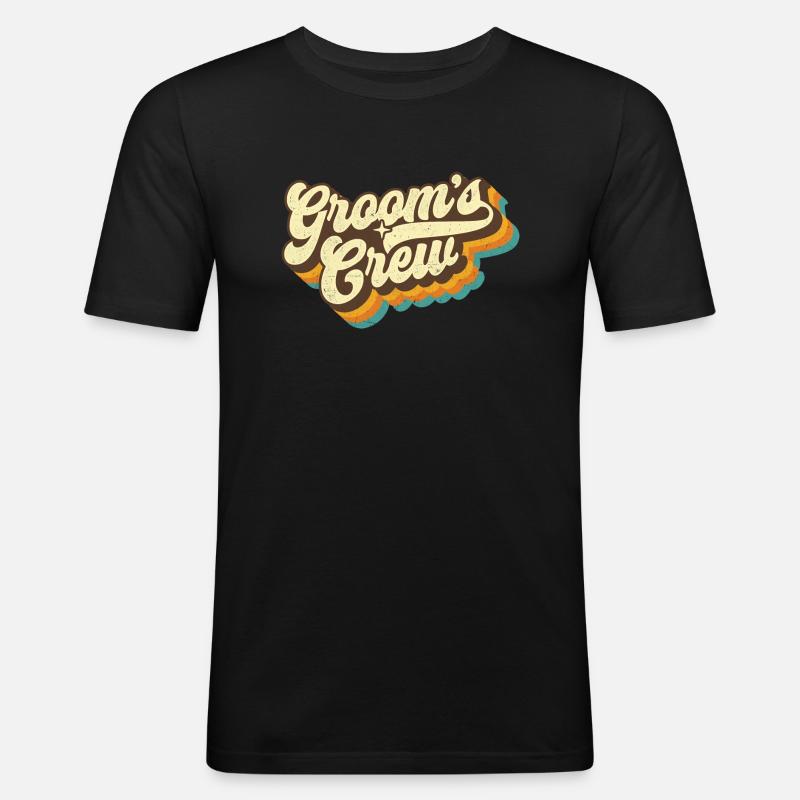 Groom's Crew - Junggesellenabschied Hochzeitsspaß - Männer Slim Fit T-Shirt - Schwarz