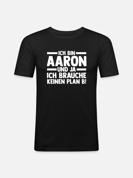 First name Aaron - Men's Slim Fit T-Shirt - black