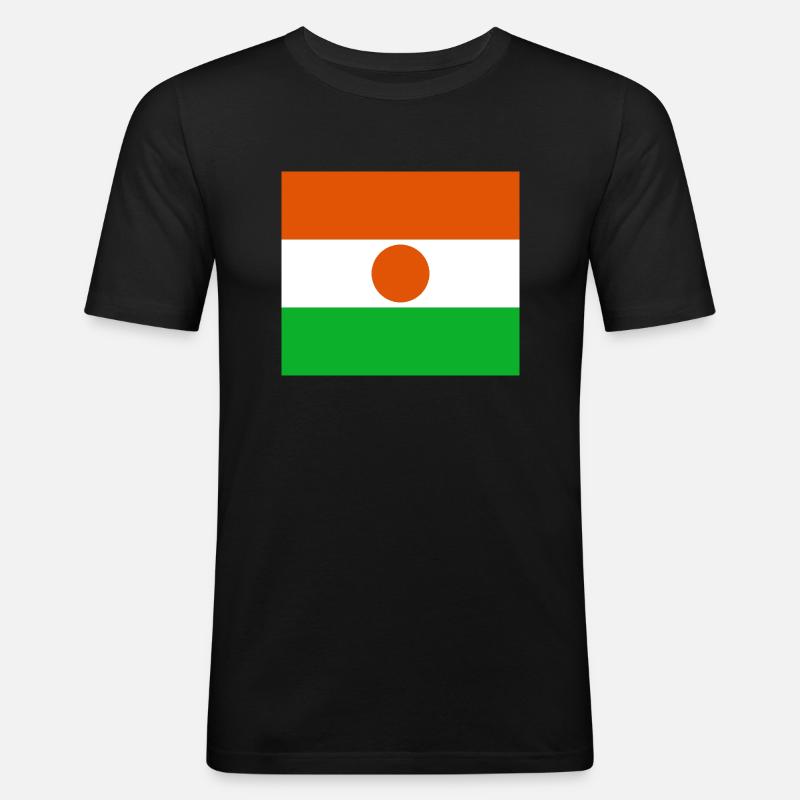 Niger - Männer Slim Fit T-Shirt - Schwarz
