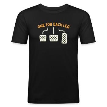 One For Each Leg - Funny Manual Car Lover Quote - Men's Slim Fit T-Shirt - black - Front - Nik (191cm)