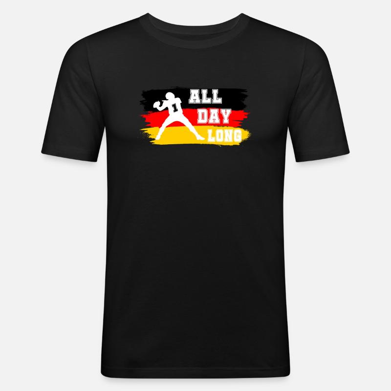 All Day Long DE - Männer Slim Fit T-Shirt - Schwarz