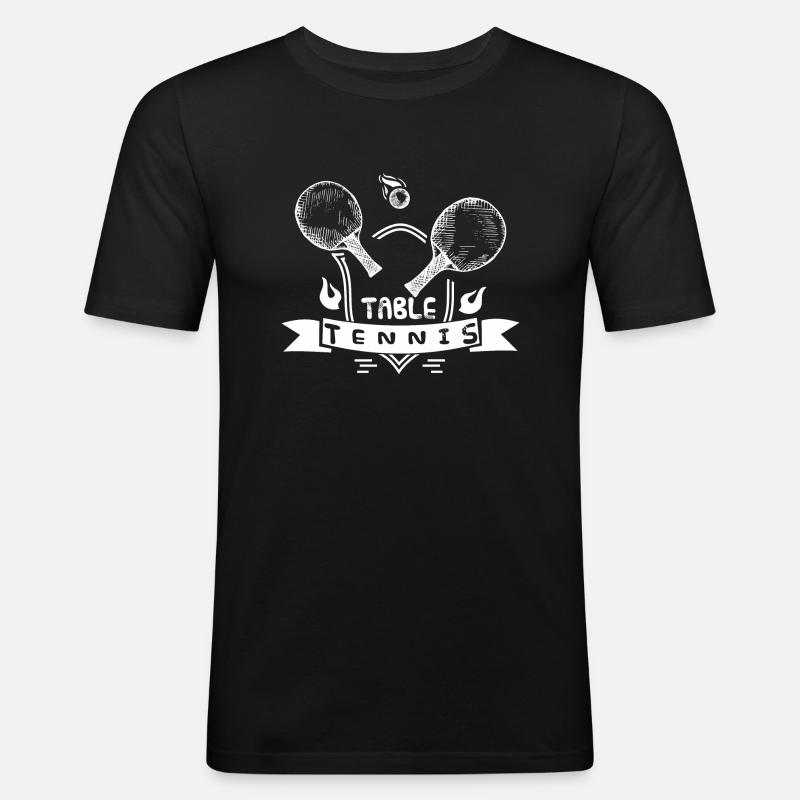 tennis de table 47 table - T-shirt près du corps Homme - noir