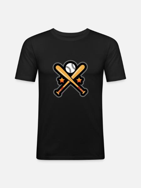 baseball - Männer Slim Fit T-Shirt - Schwarz