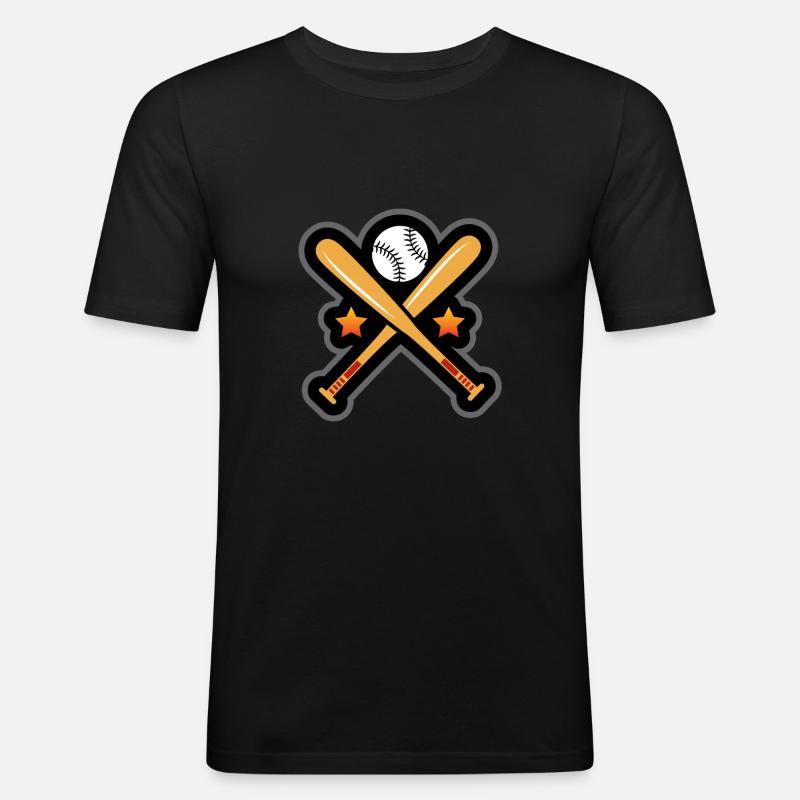 baseball - Männer Slim Fit T-Shirt - Schwarz