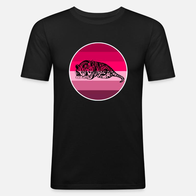 Tiger - Männer Slim Fit T-Shirt - Schwarz