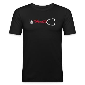 Medicine health - Men's Slim Fit T-Shirt - black - Front - Nik (191cm)
