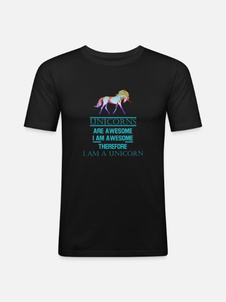 Unicorn - T-shirt près du corps Homme - noir