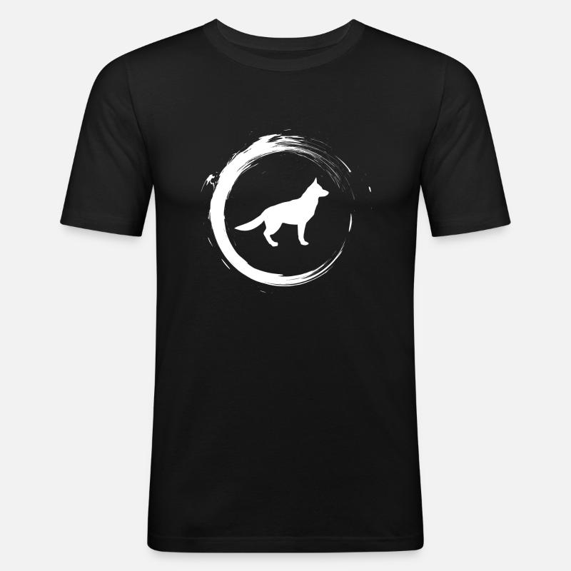 Schäferhund - Männer Slim Fit T-Shirt - Schwarz