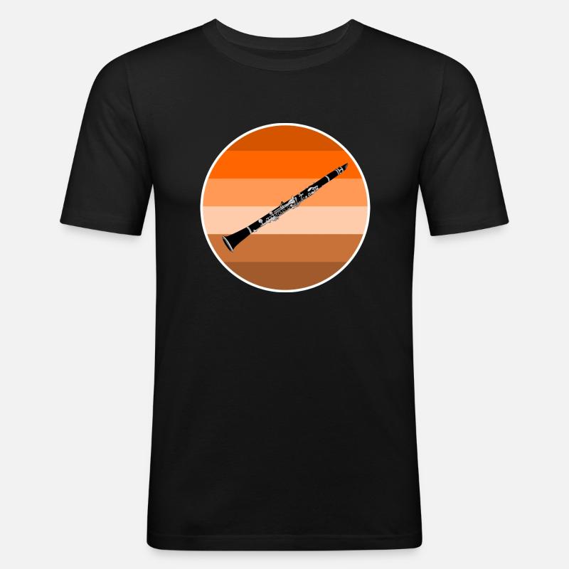 Klarinette - Männer Slim Fit T-Shirt - Schwarz