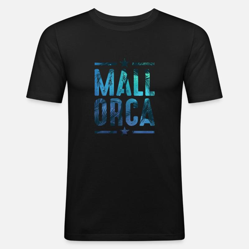 Mallorca - Männer Slim Fit T-Shirt - Schwarz