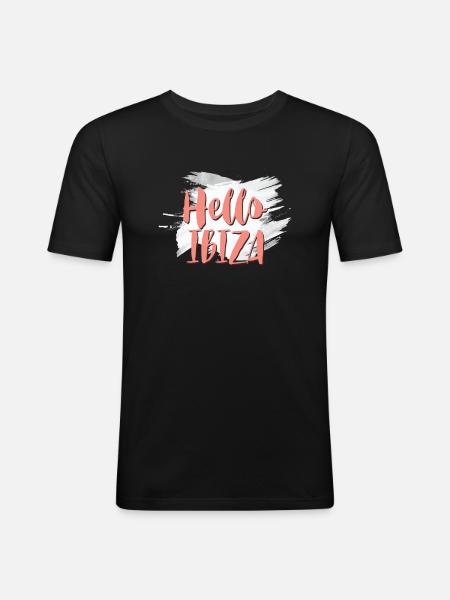 Hello Ibiza - Men's Slim Fit T-Shirt - black