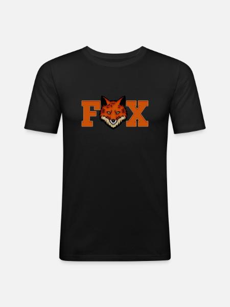 Fuchs - Männer Slim Fit T-Shirt - Schwarz
