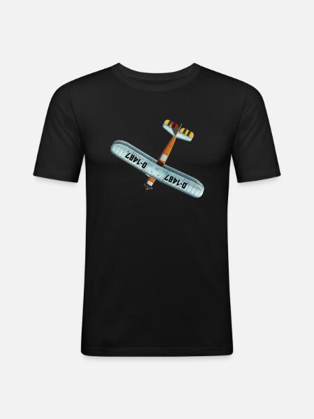 Udet Flieger 02 - Männer Slim Fit T-Shirt - Schwarz