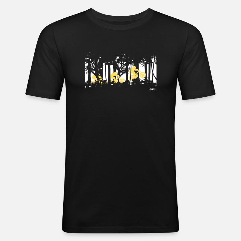 forest jump - Männer Slim Fit T-Shirt - Schwarz