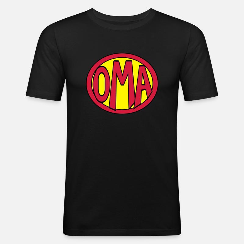 Super, Superheld, Superheldin, Hero, Oma - Männer Slim Fit T-Shirt - Schwarz