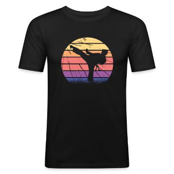 Martial artist karate martial arts martial arts - Men's Slim Fit T-Shirt - black - Front - Nik (191cm)