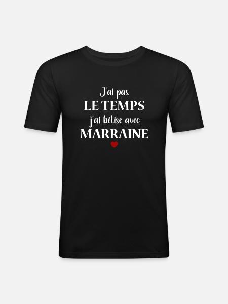 bêtise avec marraine - T-shirt près du corps Homme - noir