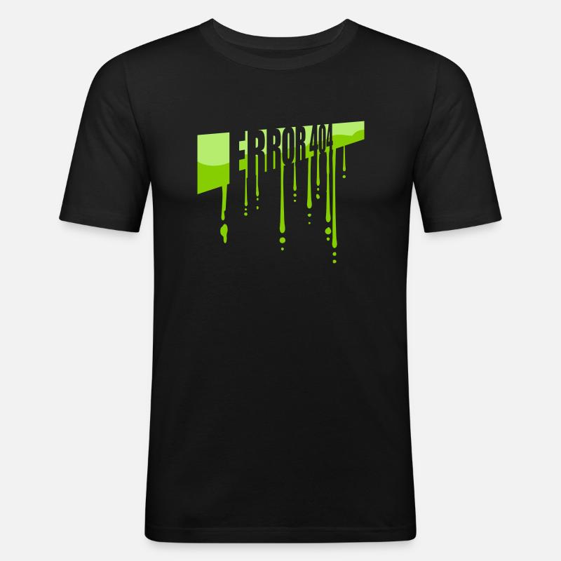Schleim Tropfen Error 404 - Männer Slim Fit T-Shirt - Schwarz