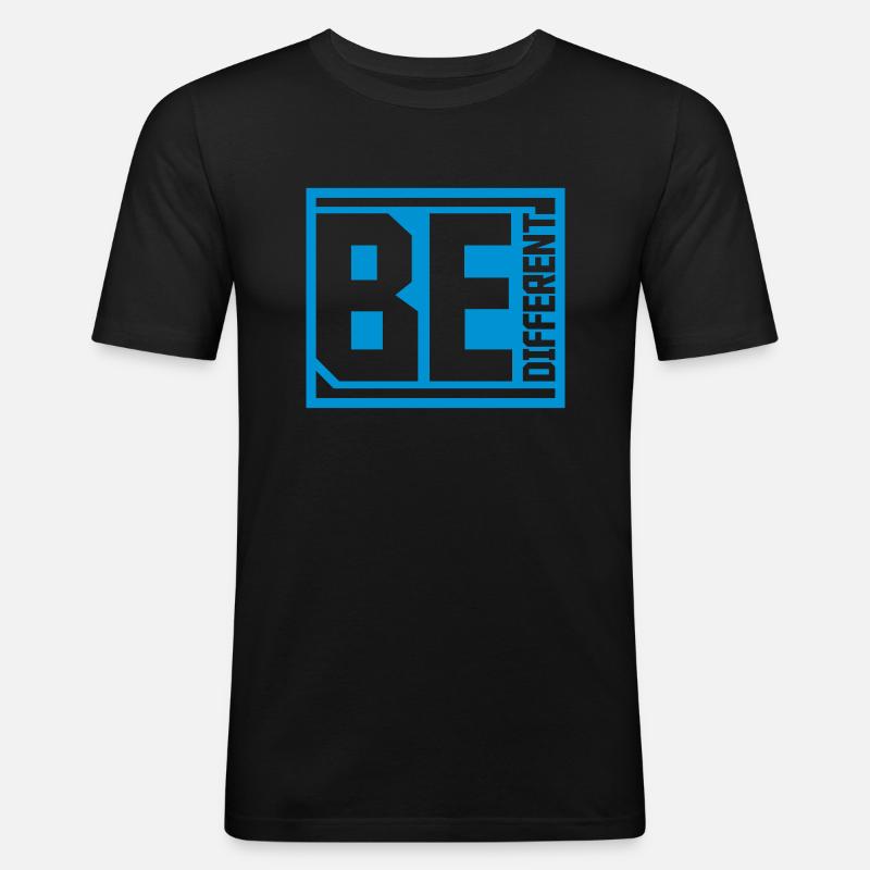 Be different Logo Design - Männer Slim Fit T-Shirt - Schwarz