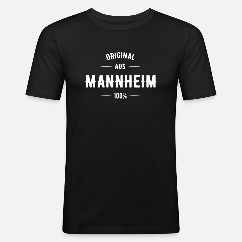 Mannheim - Männer Slim Fit T-Shirt - Schwarz