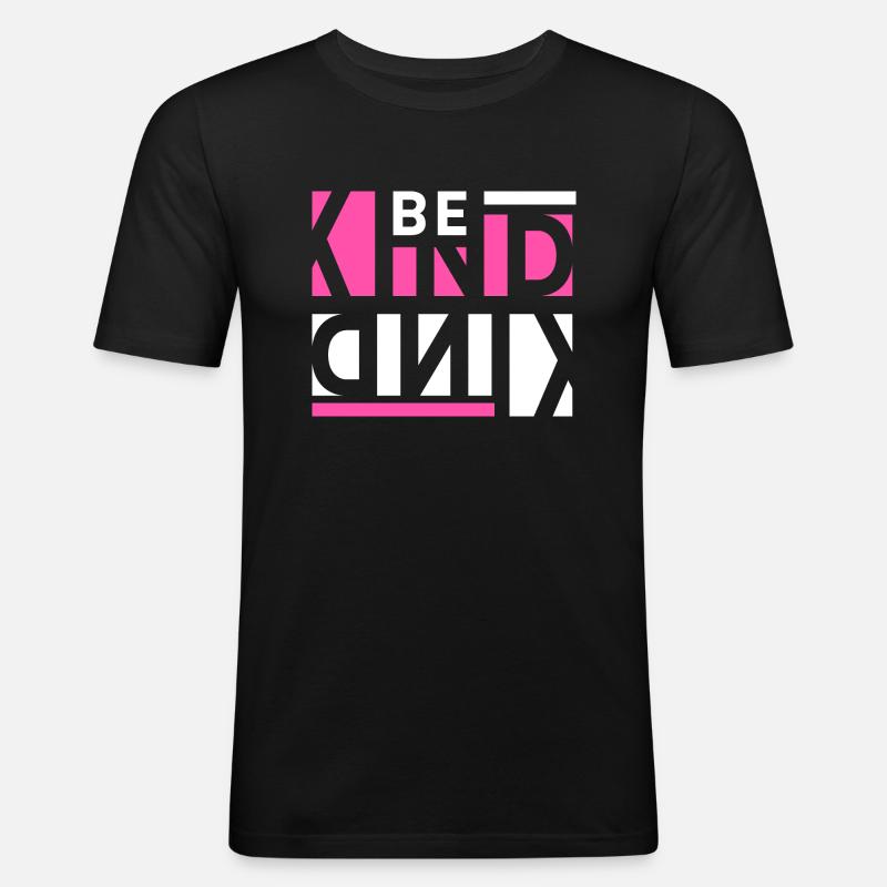 Sei nett - Männer Slim Fit T-Shirt - Schwarz