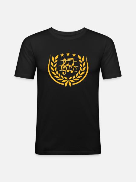 Laurel wreath Music clef - Men's Slim Fit T-Shirt - black