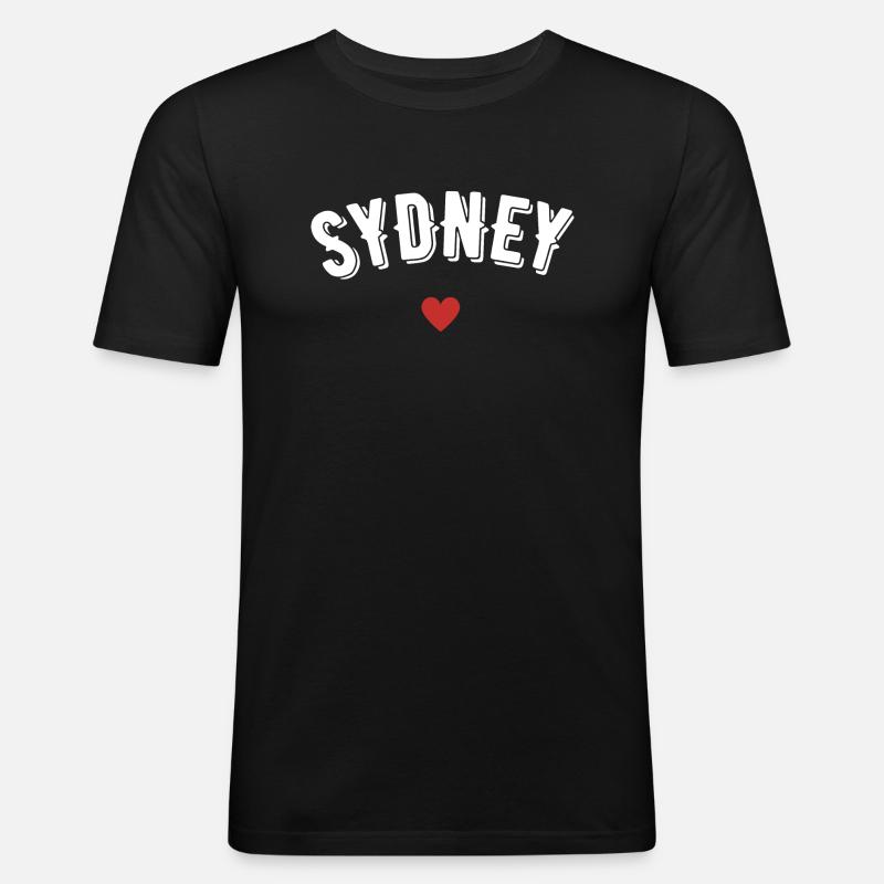 Sydney - Männer Slim Fit T-Shirt - Schwarz
