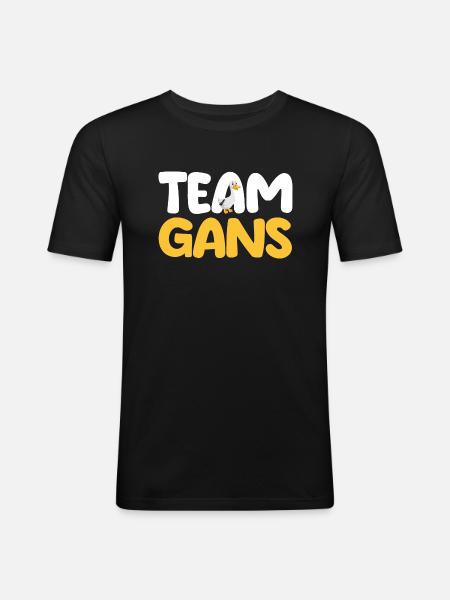 Gans Gänse - Männer Slim Fit T-Shirt - Schwarz