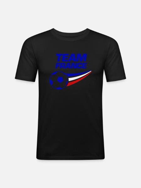 team france soccer - Männer Slim Fit T-Shirt - Schwarz