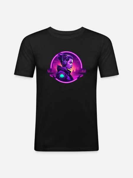 Cyberpunk Artwork - Men's Slim Fit T-Shirt - black