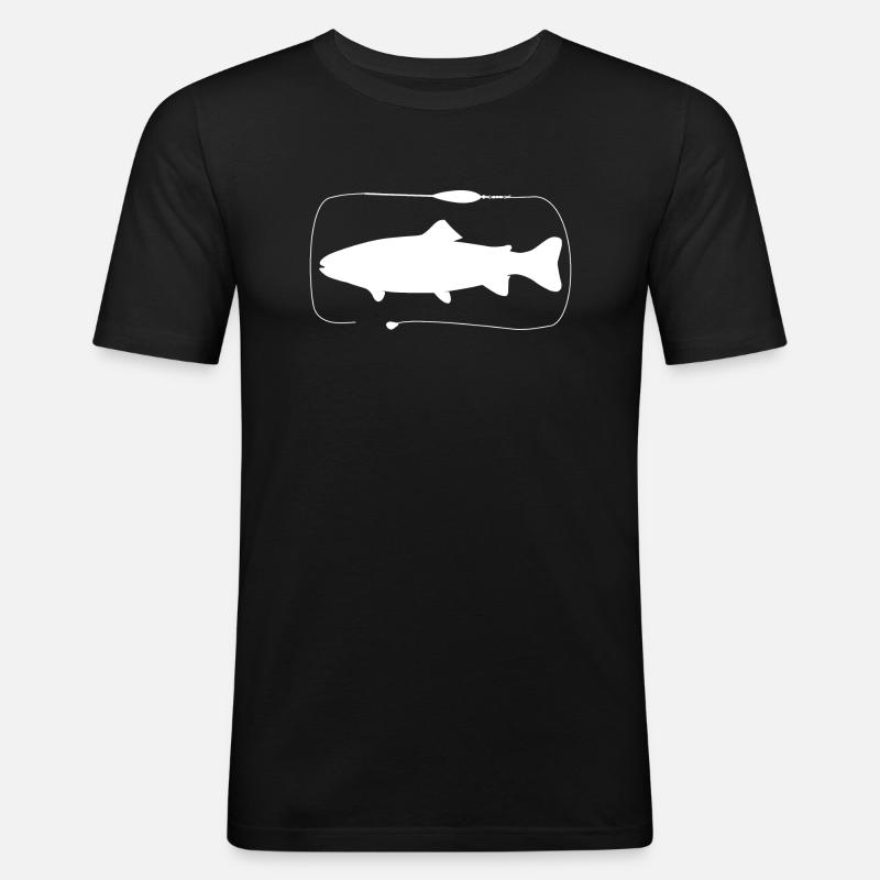 Trout Sbirolino assembly with paste - Men's Slim Fit T-Shirt - black