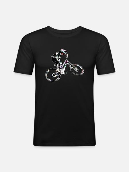 vtt descente - T-shirt près du corps Homme - noir