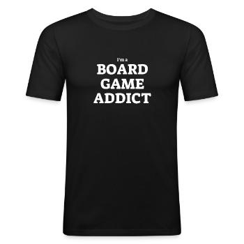 Board Game Addict - Männer Slim Fit T-Shirt - Schwarz - Vorne - Nik (191cm)