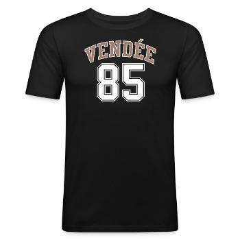 Vendée 85 - T-shirt près du corps Homme - noir - Devant - Nik (191cm)